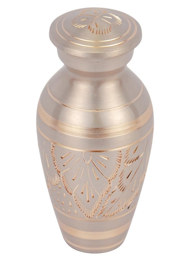 Silverlight Urns Platinum Elite Keepsake Cremation Urn for Ashes, Brass, Silver Urn, Keepsake Sized Cremation Urn, 3 Inches High - Image 1